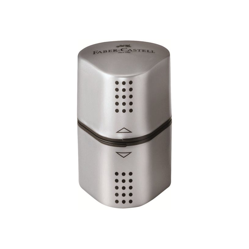 4005401838005-Faber-Castell Grip - Taille-crayon - 3 trous - Avec réservoir - Argent-P_183800_1-0