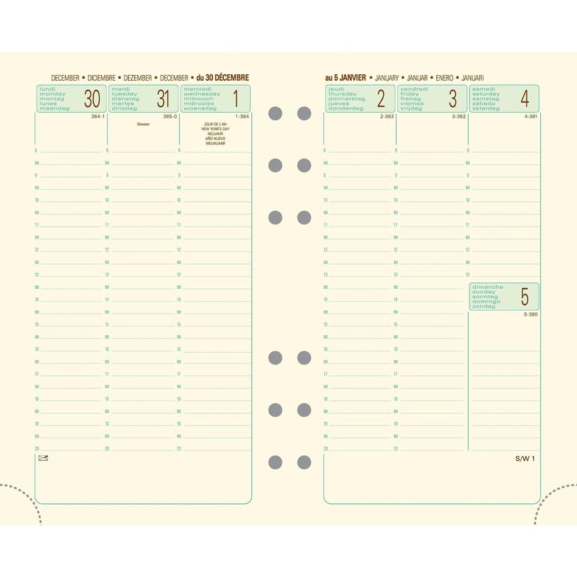 3660942005111-Exacompta Exatime 17 - Recharge pour organiseur - 1 semaine sur 2 pages à la verticale - 9,8 x 17 cm--0
