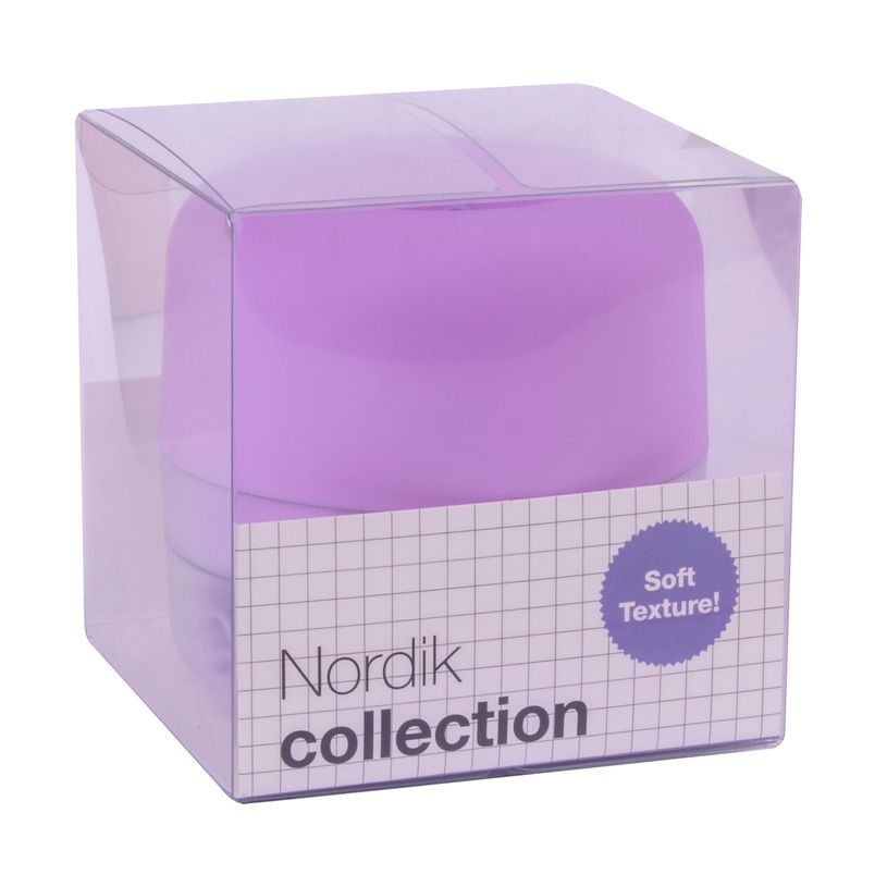 404051526227-Distributeur de trombones lilas avec couvercle magnétique - soft touch - base translucide - 50 trombone--1