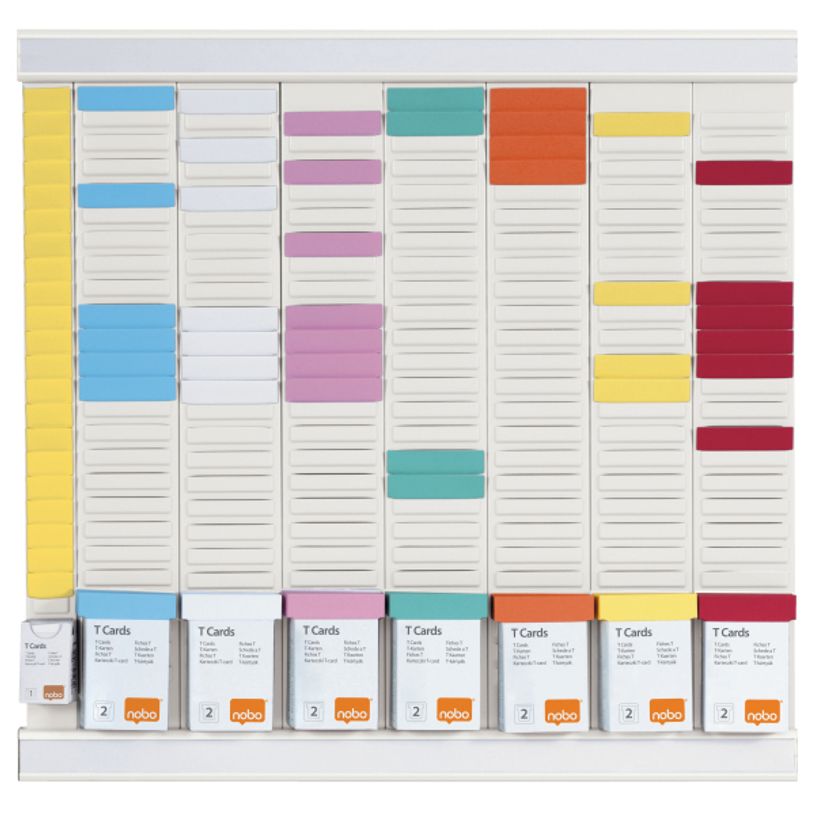 5028252624152-Nobo - Planning à fiches T - 7 colonnes indice 2 - 48 x 48 cm - blanc--0