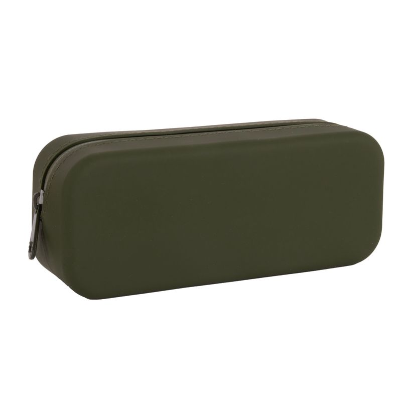 8410782195191-Trousse rectangulaire en silicone vert kaki Up North avec zip imperméable - design minimaliste et nett--0