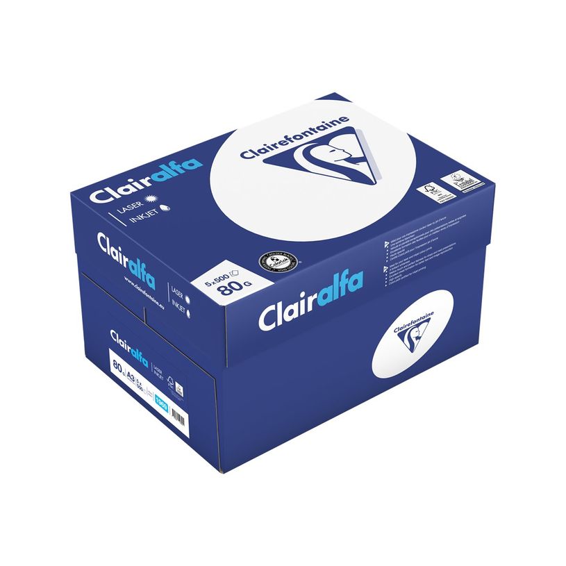 0400001969052-Clairefontaine CLAIRALFA - Papier blanc - A3 (297 x 420 mm) - 80 g/m² - 2500 feuilles (carto-P_196905_1-0