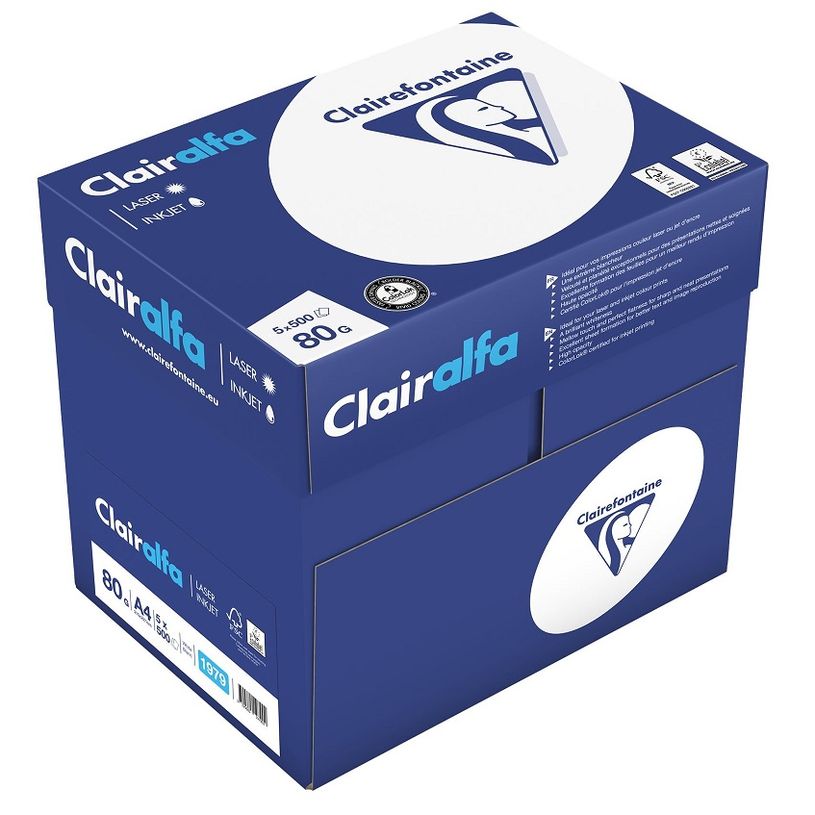 0400001979051-Clairefontaine CLAIRALFA - Papier ultra blanc - A4 (210 x 297 mm) - 80 g/m² - 2500 feuilles -P_197905_1-0