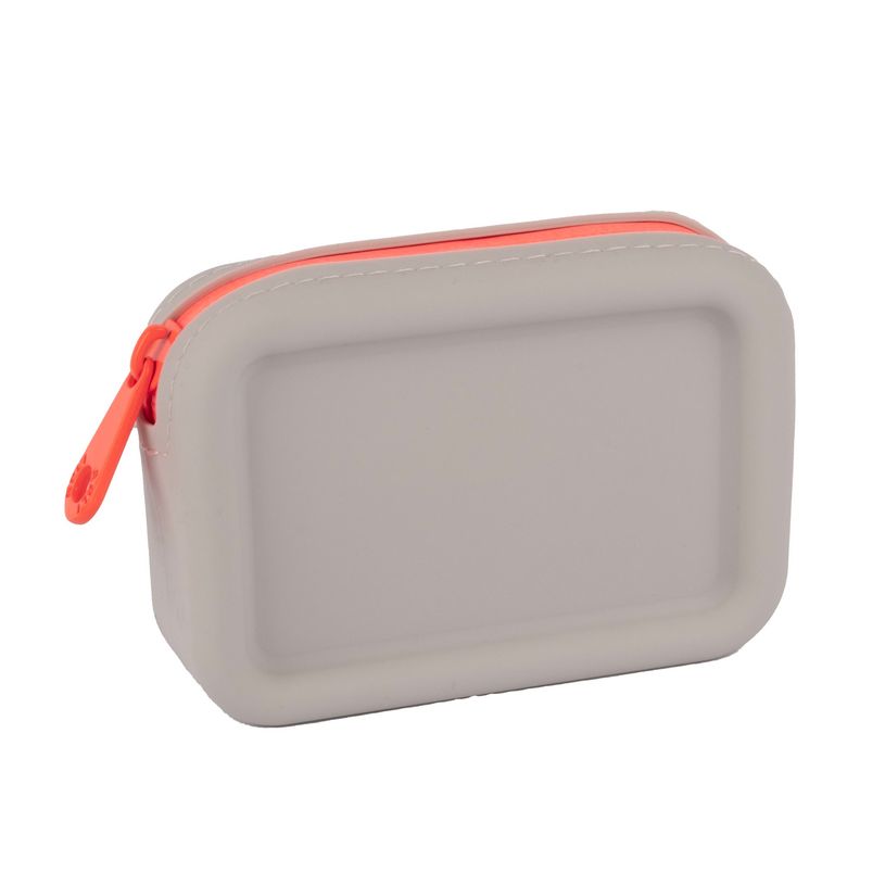 8410782199205-Porte‑monnaie silicone gris NEON avec zip orange fluo et design urbain - format compact et lavable--0