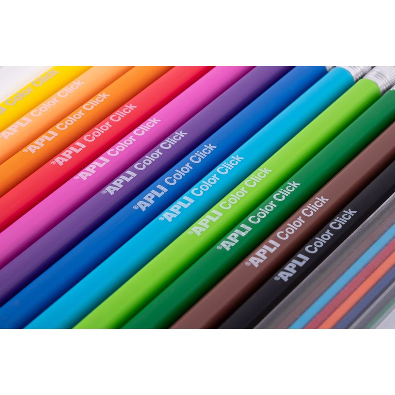 8410782200802-APLI Color Click - Étui de 12 porte-mines multicouleurs avec capuchons numérotés - taille-crayon et --4