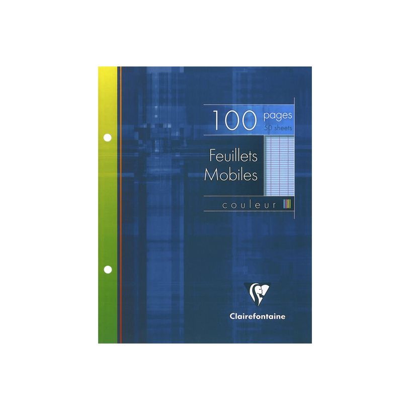 3329680134100-Clairefontaine - feuilles simples 17x22 cm - 100 pages - grands carreaux - perforées - bleu-P_201341_1-0