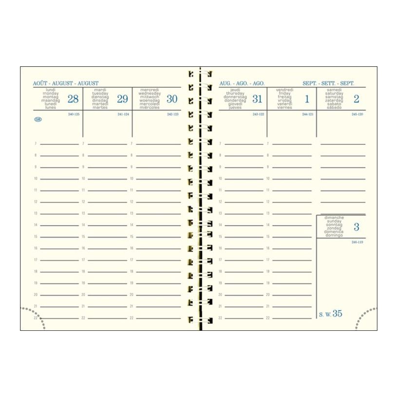 3660942009560-Agenda de poche spiralé 16 mois Linicolor - 1 semaine sur 2 pages - 9 x 13 cm - disponible dans diff