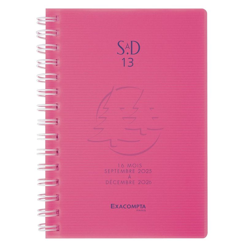 3660942009560-Agenda de poche spiralé Linicolor - 1 semaine sur 2 pages - 16 mois - 9 x 13 cm - disponible dans diff