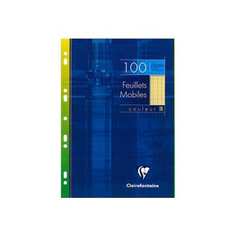 3329680174700-Clairefontaine - feuilles simples A4 - 100 pages - grands carreaux (Seyes) - perforées - jau-P_201747_1-0
