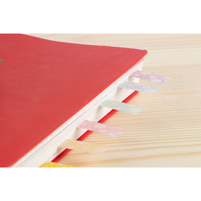 8410782202448-160 index adhésifs pastel fleuris 44×10 mm - repositionnables - 8 couleurs - pour livres - révisions--1