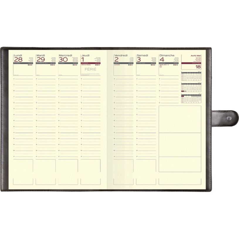 3147281209641-Agenda City - 1 semaine sur 2 pages - 16 x 24 cm - disponible dans différentes couleurs - Lecas--1