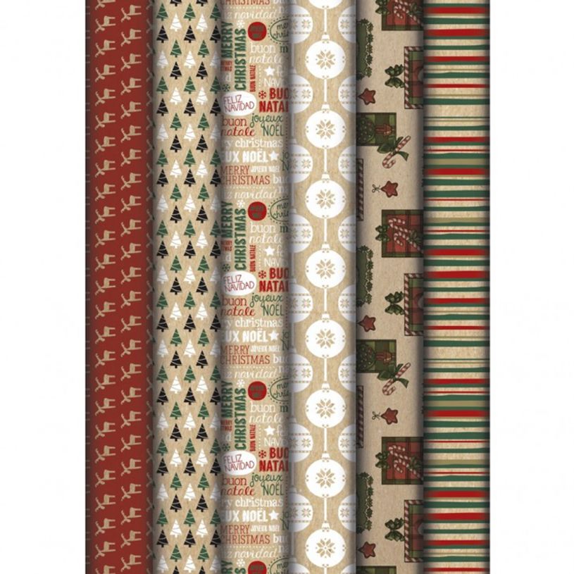 3065502237993-Clairefontaine - Papier cadeau - 70 cm x 2 m - 60 g/m² - différents motifs Noël-P_223799_1-0