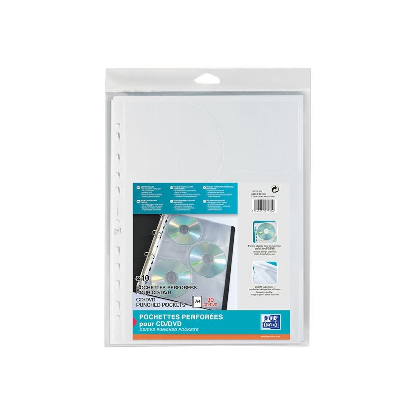 3045052275300-Oxford - 10 pochettes CD/DVD - Rangement de 3 CD - 10/100-P_227530_1-0