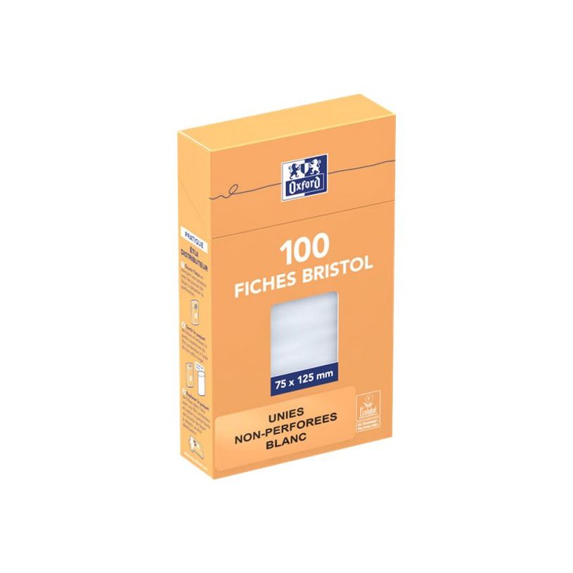3020122320005-Oxford - Pack de 100 Fiches Bristol - 7,4 x 10,5 cm - unies - non perforées - blanc-P_232000_2-4