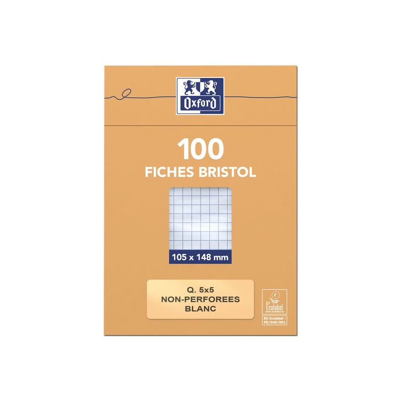 3020122340201-Oxford - Pack de 100 Fiches Bristol - 10,5 x 14,8 cm - petits carreaux - non perforées - bla-P_234020_1-1