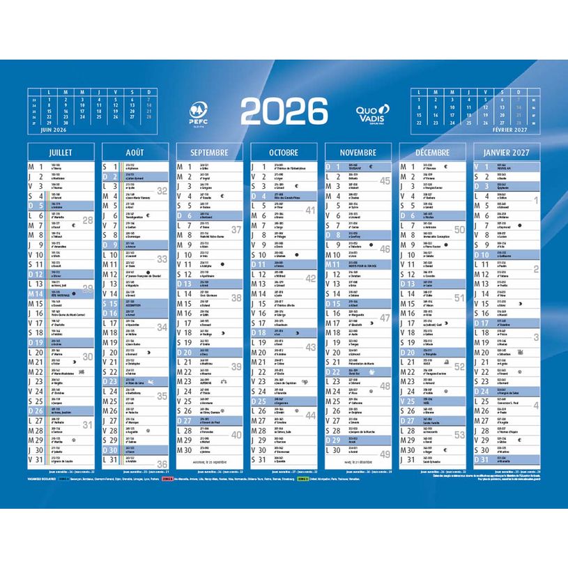 3371010201235-Quo Vadis - Calendrier bancaire 7 mois par face - 33,5 x 43 cm - bleu--1