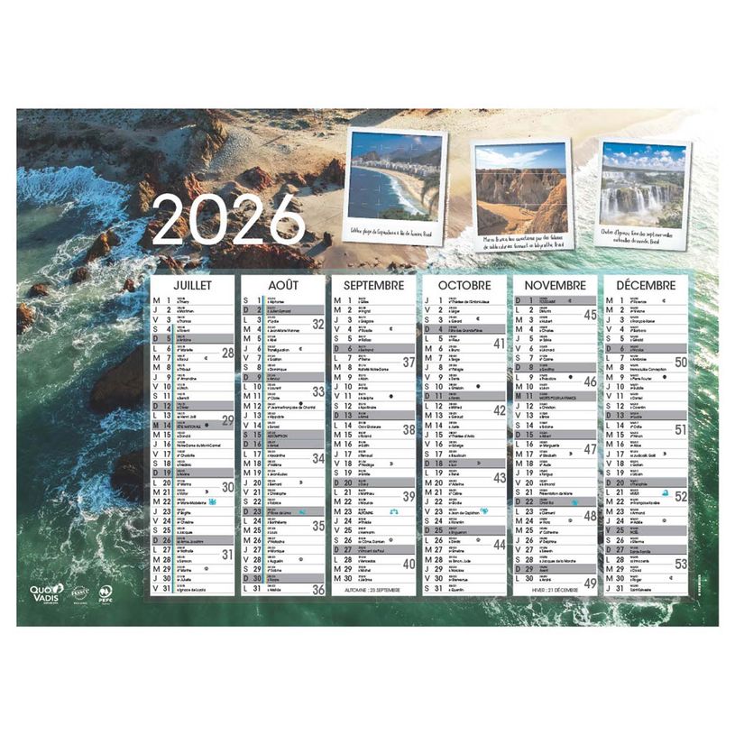 3371010201365-Quo Vadis - Calendrier Fantaisie 6 mois par face - 55 x 40,5 cm - évasion--1