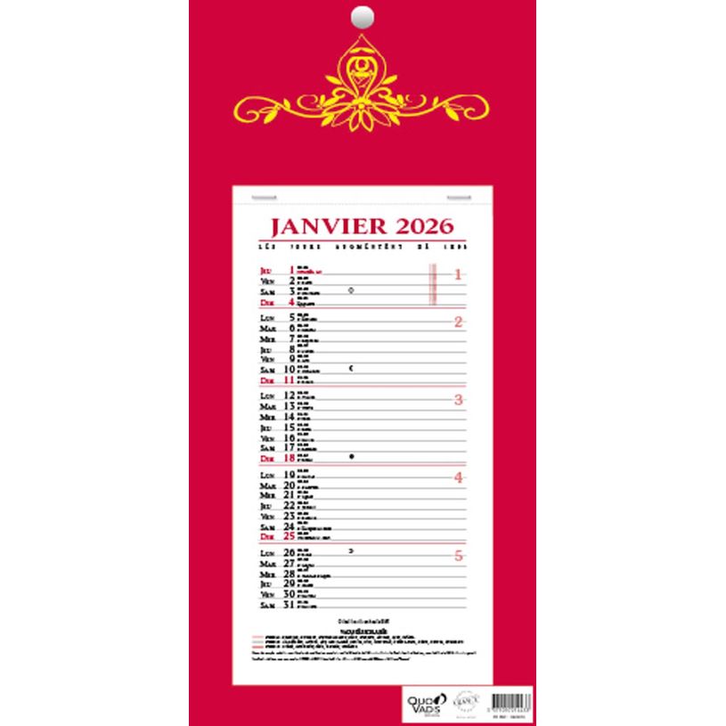3371010214433-Quo Vadis Skytos - Calendrier bloc mensuel - 16 x 33,5 cm - disponible dans différentes couleurs--0