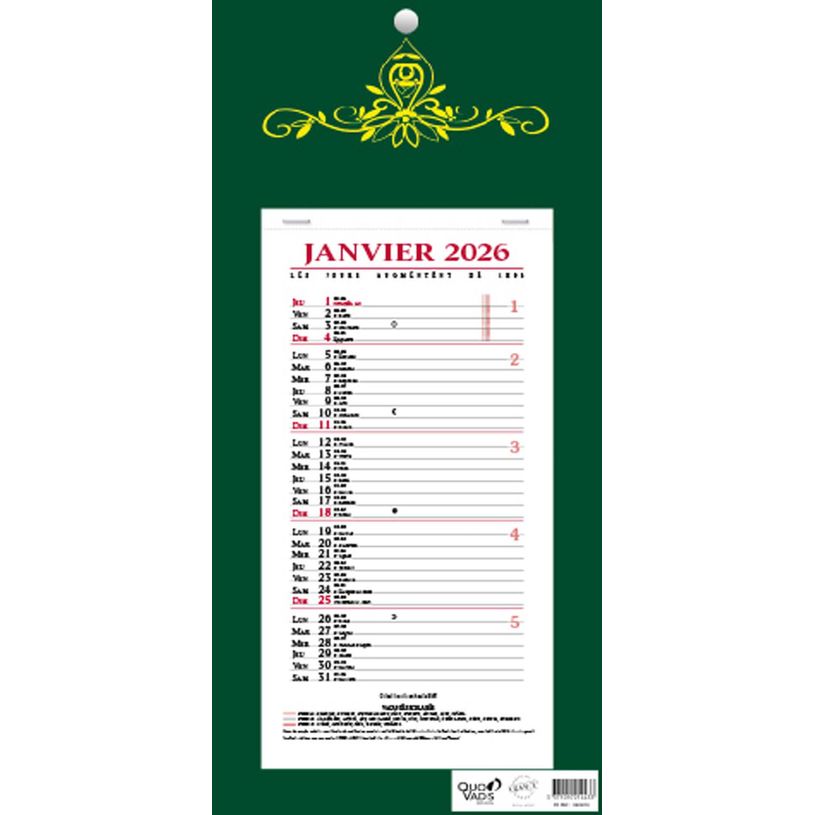 3371010214433-Quo Vadis Skytos - Calendrier bloc mensuel - 16 x 33,5 cm - disponible dans différentes couleurs--1