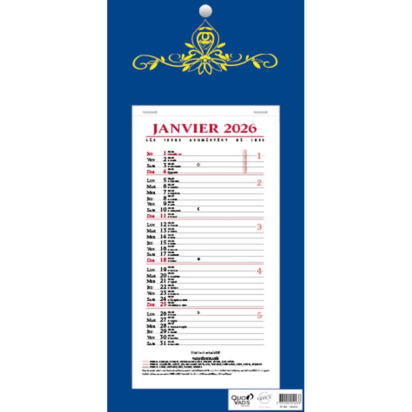 3371010214433-Quo Vadis Skytos - Calendrier bloc mensuel - 16 x 33,5 cm - disponible dans différentes couleurs--2