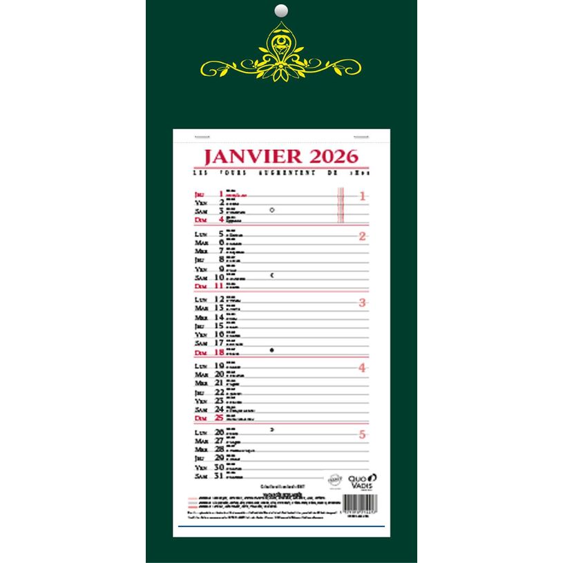 3371010214457-Quo Vadis Skytos - Calendrier bloc mensuel - 20 x 41,5 cm - disponible dans différentes couleurs--2