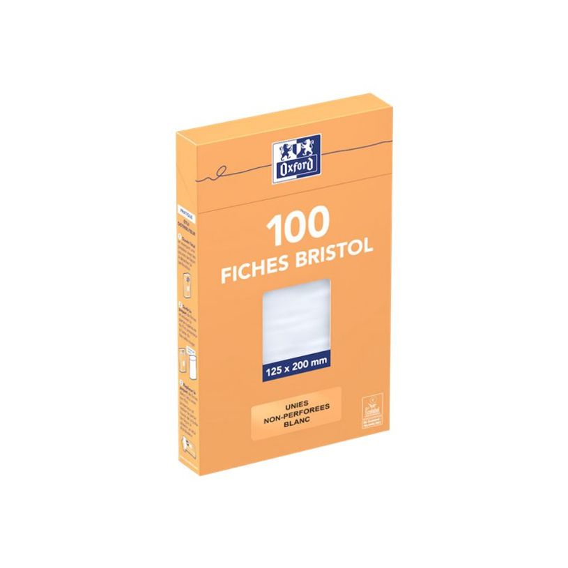 3020122350002-Oxford - Pack de 100 Fiches Bristol - 12,5 x 20 cm - unies - non perforées - blanc-P_235000_2-4