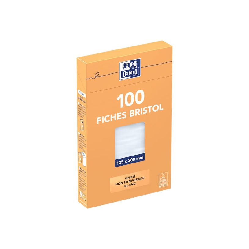 3020122350002-Oxford - Pack de 100 Fiches Bristol - 12,5 x 20 cm - unies - non perforées - blanc-P_235000_4-1