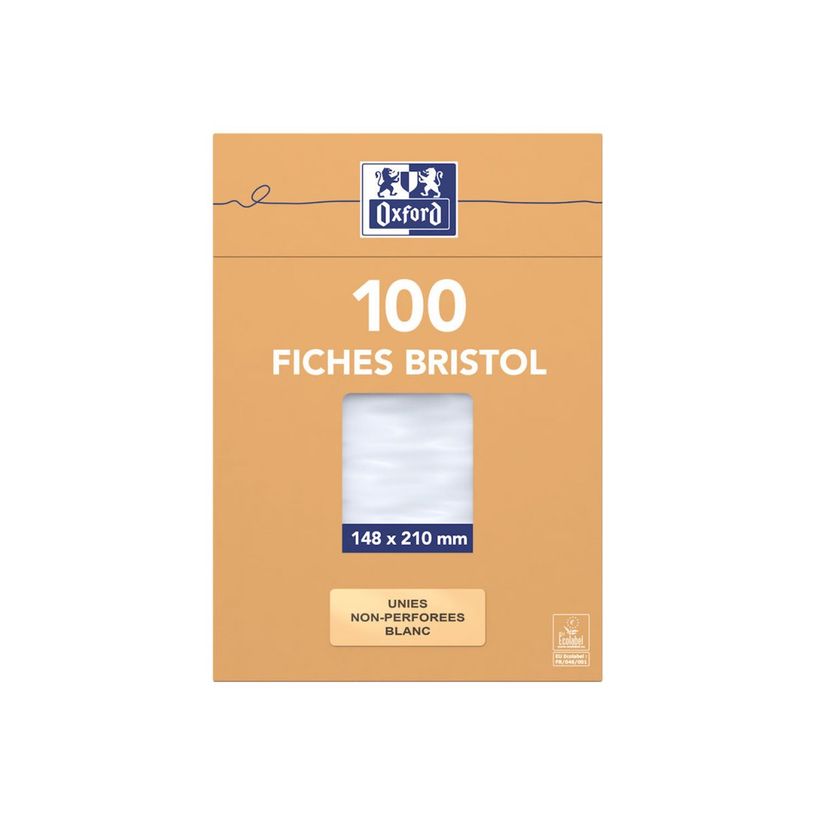 3020122360001-Oxford - Pack de 100 Fiches Bristol - A5 - unies - non perforées - blanc-P_236000_1-2