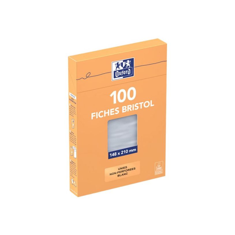 3020122360001-Oxford - Pack de 100 Fiches Bristol - A5 - unies - non perforées - blanc-P_236000_2-3