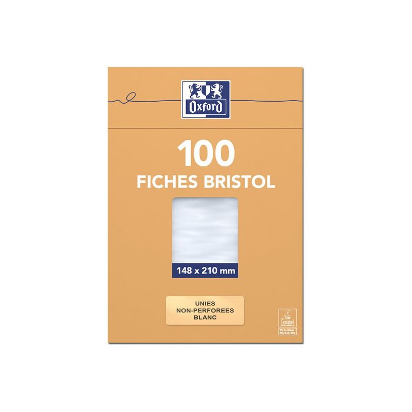 3020122360001-Oxford - Pack de 100 Fiches Bristol - A5 - unies - non perforées - blanc-P_236000_3-0