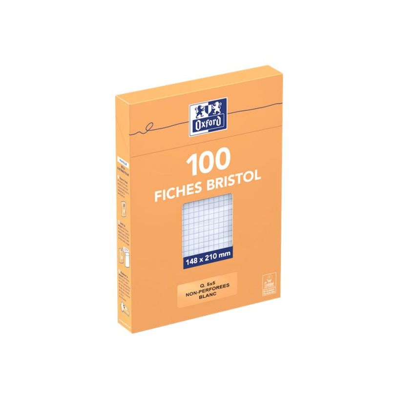 3020122360209-Oxford - Pack de 100 Fiches Bristol - A5 - petits carreaux - non perforées - blanc-P_236020_2-4