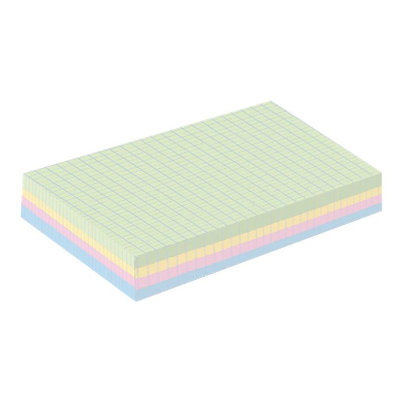 3020122361282-Oxford - Pack de 100 Fiches Bristol - A5 - petits carreaux - perforées - couleurs assorties-P_236128_6-2