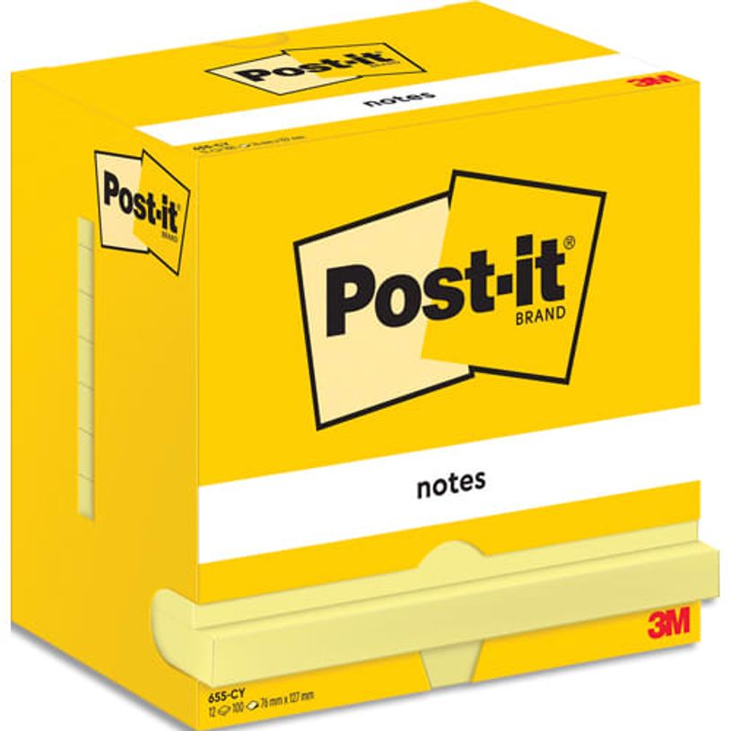 4064035065867-Post-it - 12 blocs notes 100 feuilles - jaune - 76 x 127 mm--0