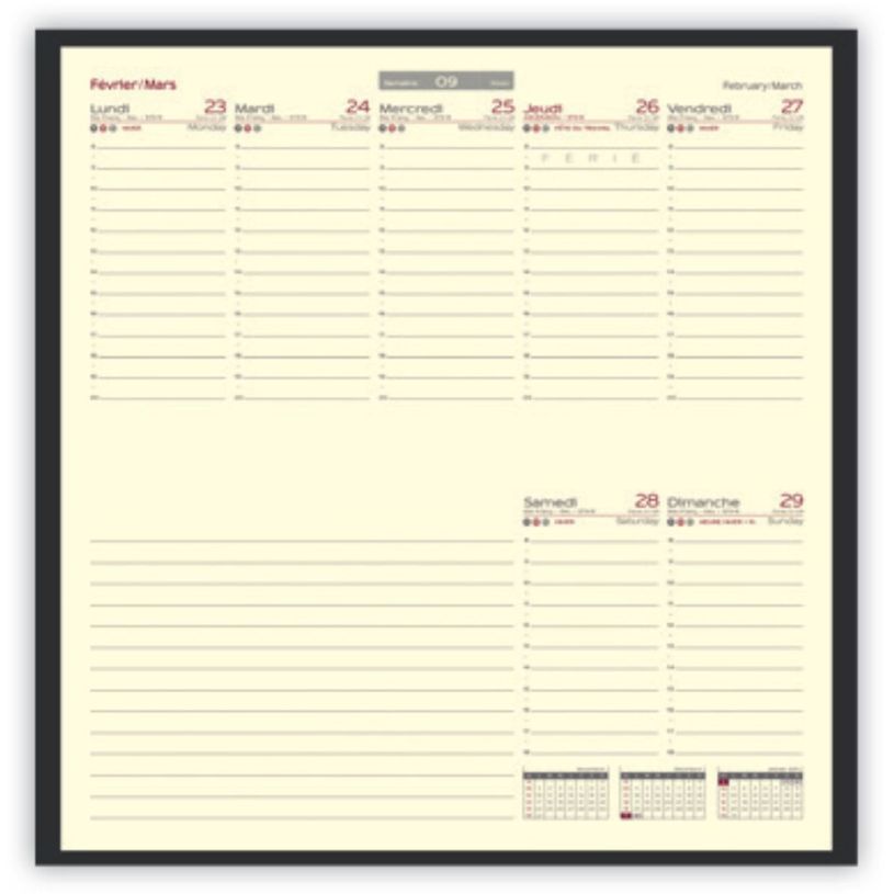 3147281251107-Agenda Classique à l'italienne - 1 semaine sur 2 pages - 9 x 17 cm - disponible dans différentes coul--1