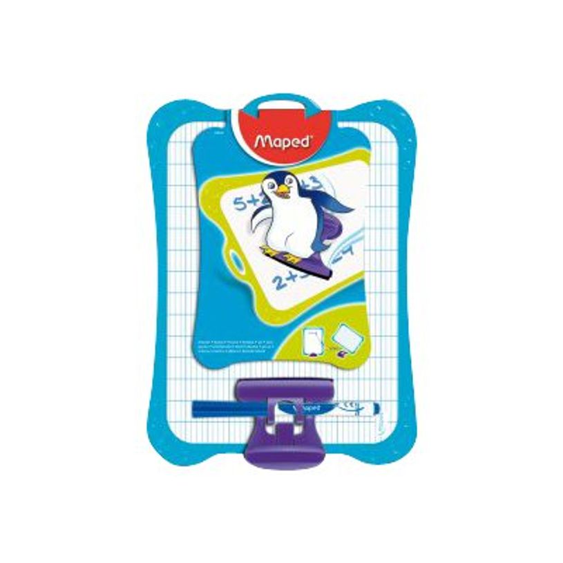 0400002585008-Maped - Kit ardoise blanche avec des motifs grille bleue - avec feutre et effaceur  - grands ca-P_258500_1-4