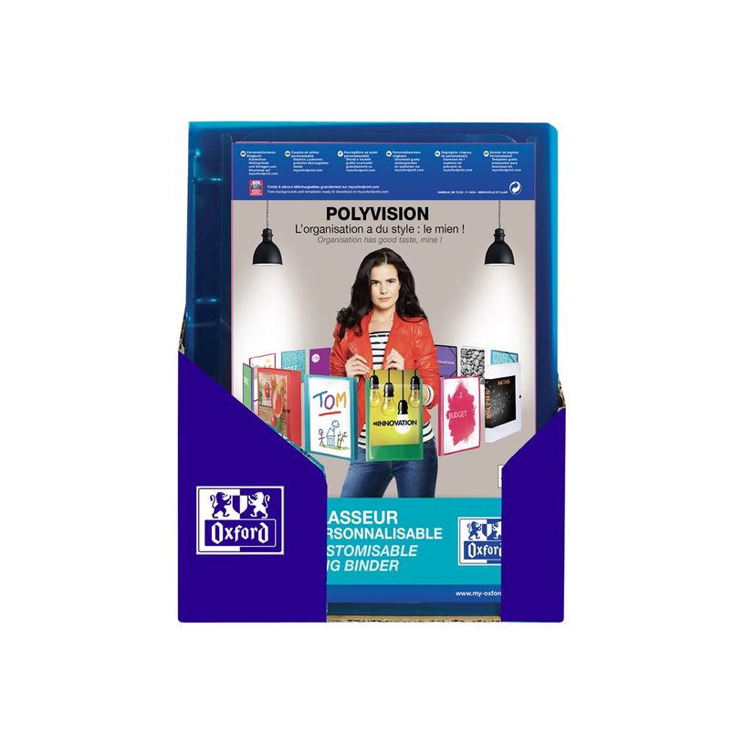 3045052630345-Oxford Polyvision - Classeur à anneaux personnalisable - Dos 30 mm - A4 - pour 100 feuilles - disponible-P_263034_5-3