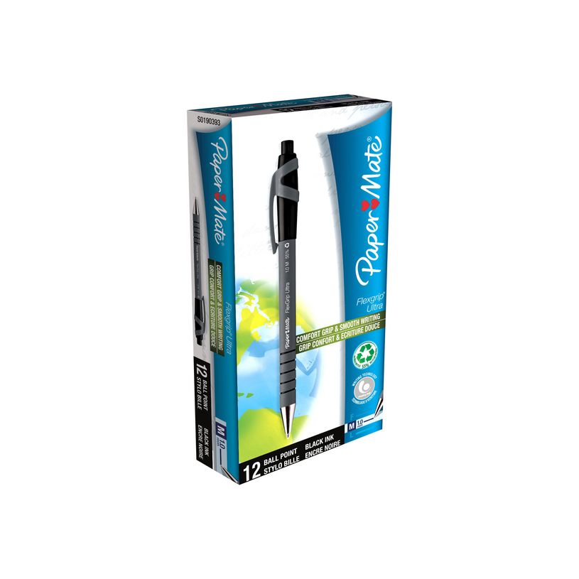 8008285265116-Paper Mate FlexGrip - 12 Stylos à bille - noir - rétractable-P_2651105_3-2