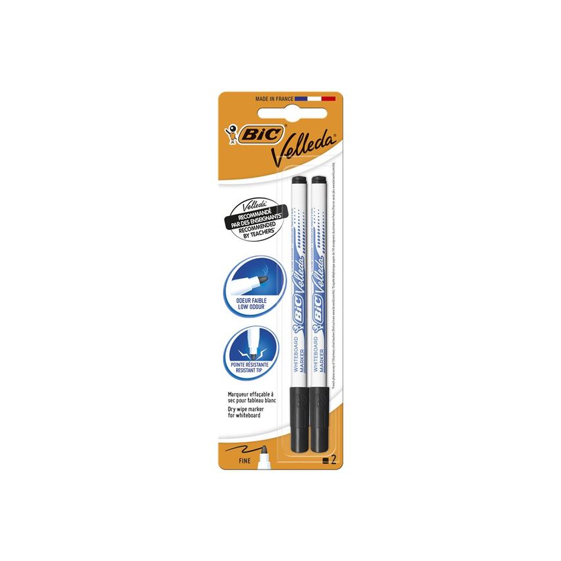 3086122722096-BIC VELLEDA 1721 - Pack de 2 marqueurs effaçables - pointe fine - noir-P_272209_2-5
