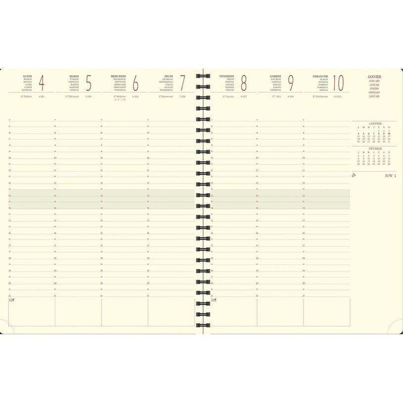 3660942002622-Agenda de bureau spiralé Barbara Eurotime 27S - 1 semaine sur 2 pages - 21 x 27 cm - noir - Exacompta--1