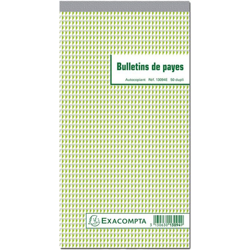 3130630130949-Exacompta - Manifold Carnet de bulletins de paie - 50 dupli - 24 x 13,5 cm-P_2813094_1-0