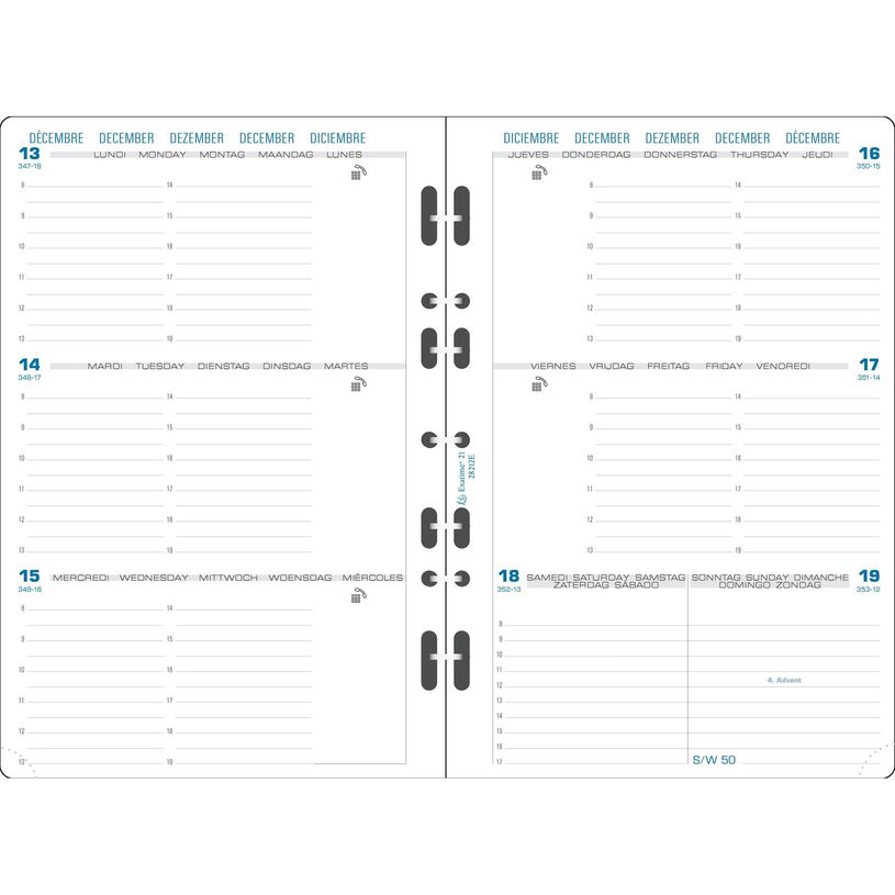 3660942005067-Exacompta Exatime 21 - Recharge pour organiseur - 1 semaine sur 2 pages à l'horizontal - 14,2 x 21 cm--0