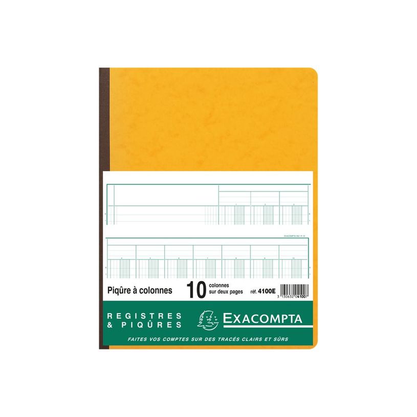 3130632041007-Exacompta - Piqûre comptable - 10 colonnes sur 2 pages - 32 x 25 cm - 80 pages-P_284100_1-2