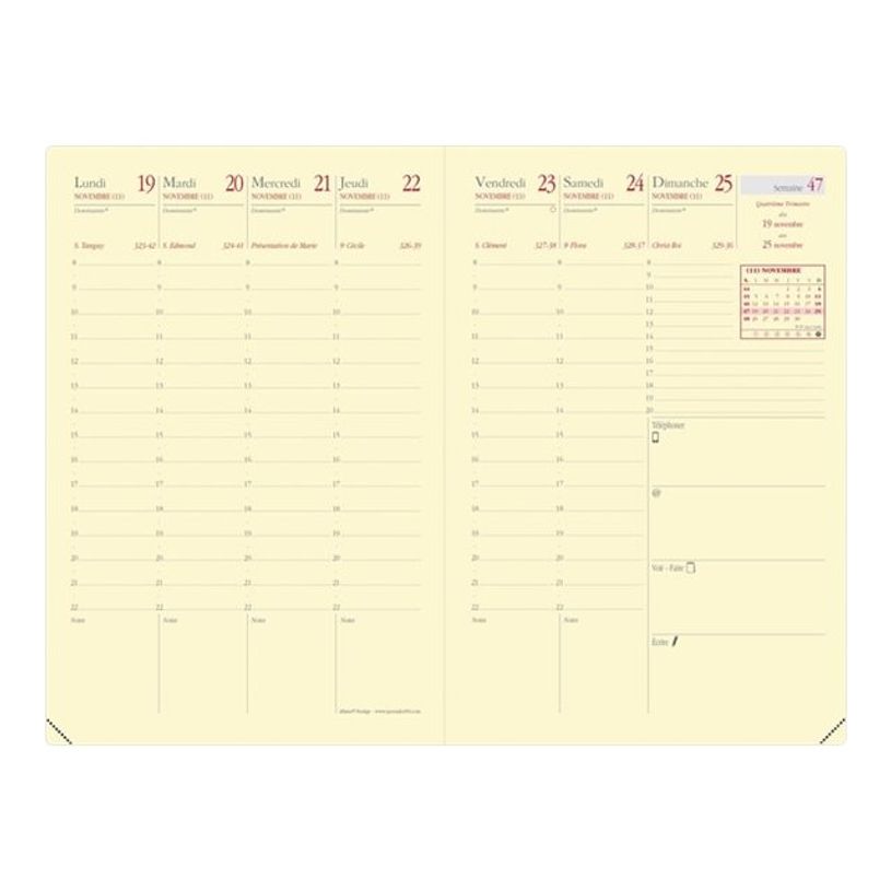 3371010136957-Quo Vadis - Agenda avec répertoire - Affaires Prestige - Semainier Planning - Français - Impala - Noir - 14 mois de déc-P_285040_1-6