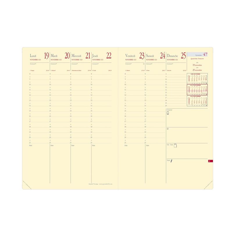 3371010137855-Quo Vadis - Agenda avec répertoire - Ministre Prestige - Semainier Planning - Français - Impala - Noir - 14 mois de décembre à j--1