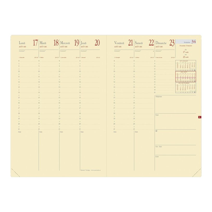 3371010137855-Quo Vadis - Agenda avec répertoire - Ministre Prestige - Semainier Planning - Français - Impala - Noir - 14 mois de dé-P_2861182_2-4