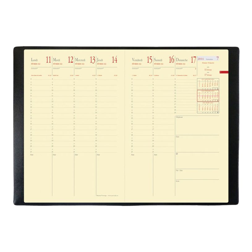 3371010137855-Quo Vadis - Agenda avec répertoire - Ministre Prestige - Semainier Planning - Français - Impala - Noir - 14 mois de dé-P_2861182_7-6