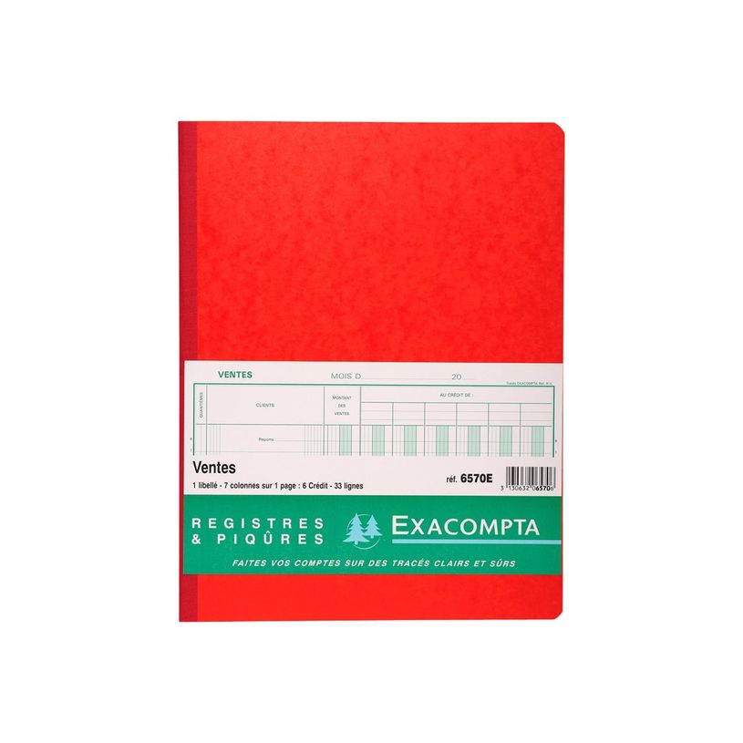 3130632065706-Exacompta - Registre des ventes - 7 colonnes - 32 x 25 cm - 80 pages-P_286570_1-0