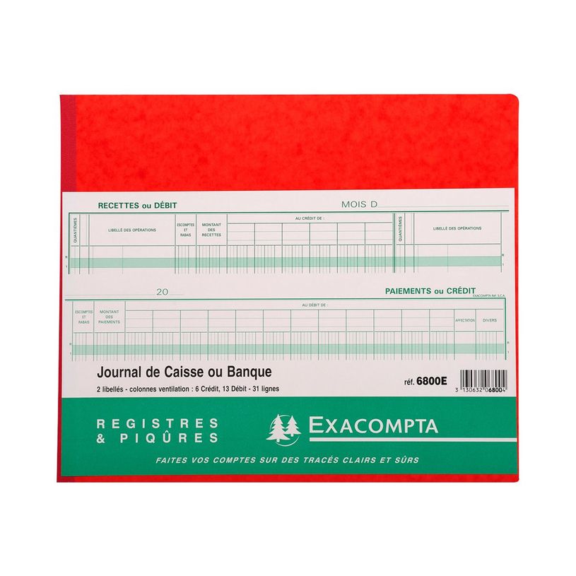 3130632068004-Exacompta - Journal de caisse ou banque - 19 colonnes : 13 débits/6 crédits - 27 x 32 cm ho-P_286800_1-0