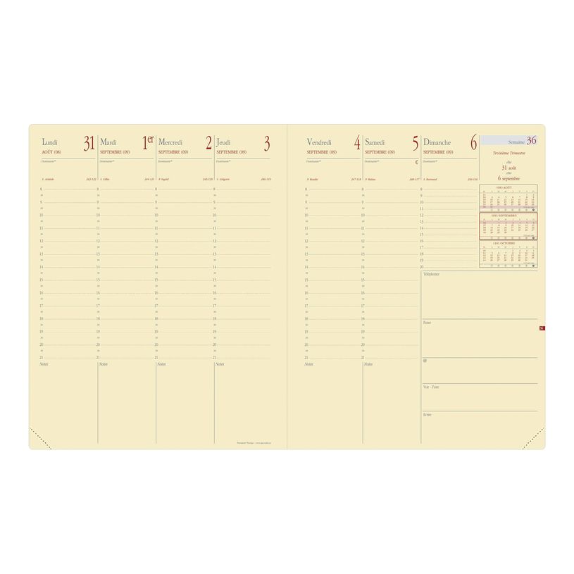 3371010138470-Quo Vadis - Agenda avec répertoire - Président Prestige - Semainier Planning - Français - Impala - Noir - 14 mois de dé-P_2871192_2-3