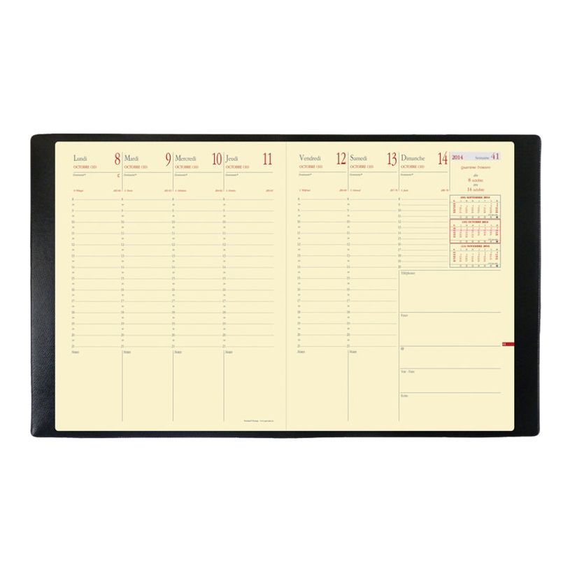 3371010138470-Quo Vadis - Agenda avec répertoire - Président Prestige - Semainier Planning - Français - Impala - Noir - 14 mois de dé-P_2871192_7-4